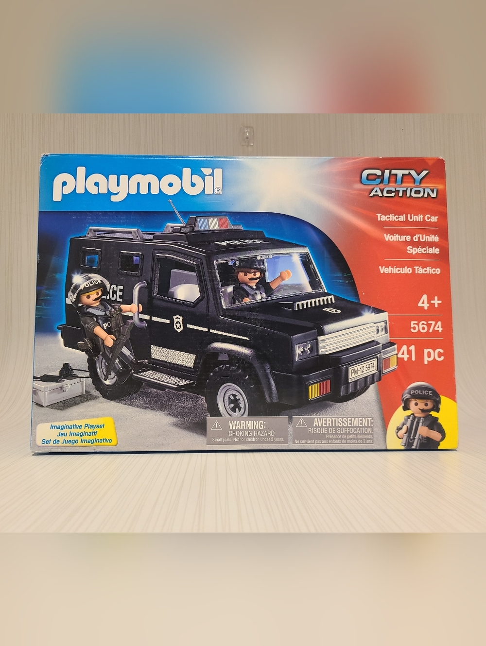 Playmobil City Action Black Tactical Unit Car - Kids Toy #5674